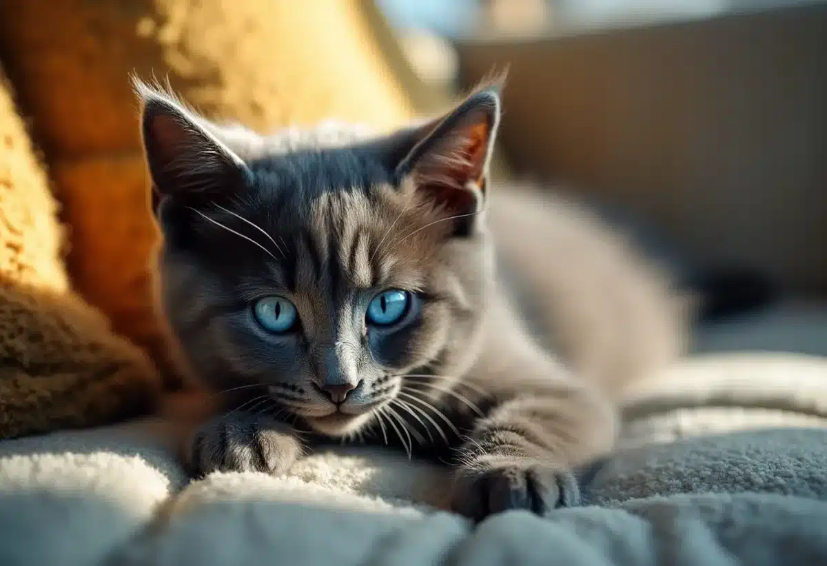 Les mystérieux chats gris aux yeux bleus et leur charme singulier